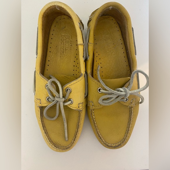 Sebago yellow leather dockside shoes - Picture 3 of 7